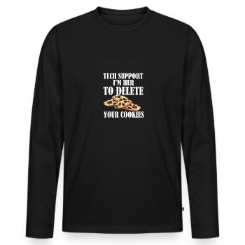 Tech Support Informatiker Programmierer Computer - Männer Premium Bio Langarmshirt - Schwarz - Vorne - Nico (187cm)
