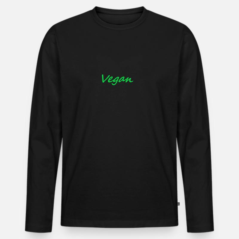 Vegan - Männer Premium Bio Langarmshirt - Schwarz