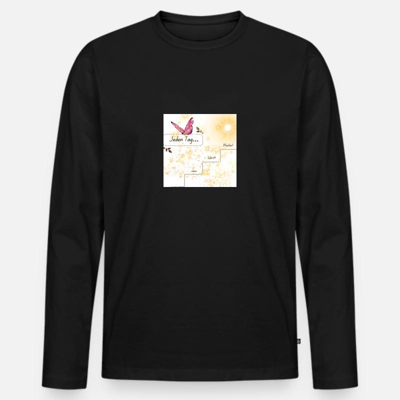 Motivation - Männer Premium Bio Langarmshirt - Schwarz