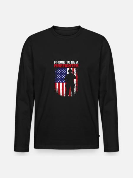 Firefighter Fire Brigade - Men's Premium Organic Long Sleeve Shirt - black