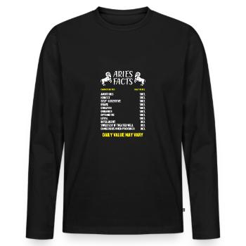 Sternzeichen Widder - Männer Premium Bio Langarmshirt - Schwarz - Vorne - Nico (187cm)