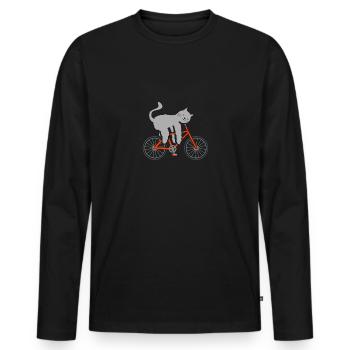Cat Gravelbike Bike Bike Lazy Funny Sleep - T-shirt manches longues Premium bio Homme - noir - Devant - Nico (187cm)