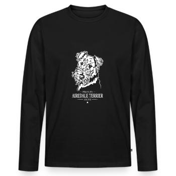 Airedale Terrier Mom Dog Dog Wilsigns - Men's Premium Organic Long Sleeve Shirt - black - Front - Nico (187cm)