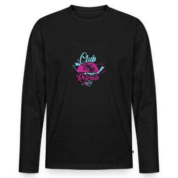 club retraite - T-shirt manches longues Premium bio Homme - noir - Devant - Nico (187cm)