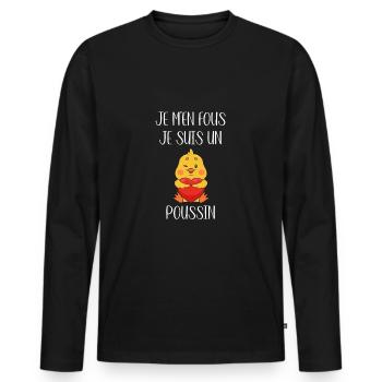 I don't care I'm a chick humor chicks - Men's Premium Organic Long Sleeve Shirt - black - Front - Nico (187cm)