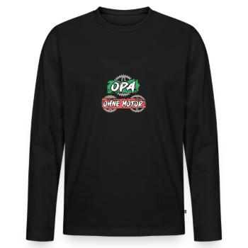 Opa fährt Fahrrad ohne Motor und Akku fitter Opa - Männer Premium Bio Langarmshirt - Schwarz - Vorne - Nico (187cm)