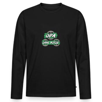 Opa fährt Fahrrad ohne Motor und Akku fitter Opa - Männer Premium Bio Langarmshirt - Schwarz - Vorne - Nico (187cm)