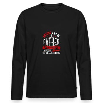 Bonus Dad Best Step Dad - Men's Premium Organic Long Sleeve Shirt - black - Front - Nico (187cm)