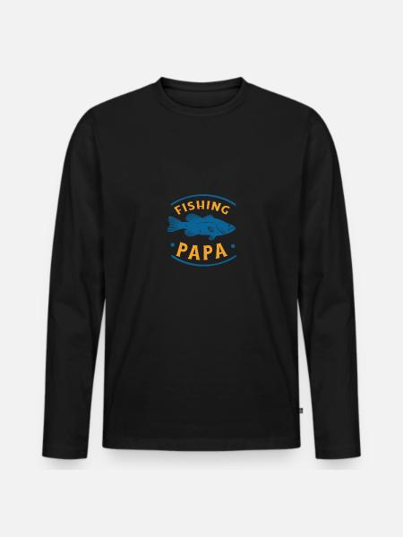 Fisher Dad Fishing Papa - Men's Premium Organic Long Sleeve Shirt - black