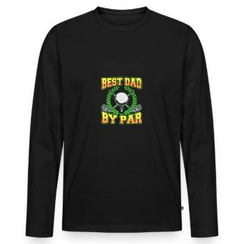 Meilleur père par Golfing Père Golfeur Papa - T-shirt manches longues Premium bio Homme - noir - Devant - Nico (187cm)