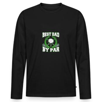 Meilleur père par Golfing Père Golfeur Papa - T-shirt manches longues Premium bio Homme - noir - Devant - Nico (187cm)