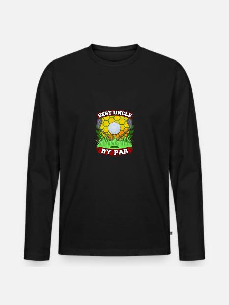 Best Uncle By Par Golfen Golfer Onkel - Männer Premium Bio Langarmshirt - Schwarz