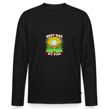 Meilleur père par Golfing Père Golfeur Papa - T-shirt manches longues Premium bio Homme - noir - Devant - Nico (187cm)