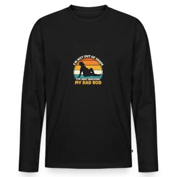 Dad Bod Daddy Fathers Day - Men's Premium Organic Long Sleeve Shirt - black - Front - Nico (187cm)