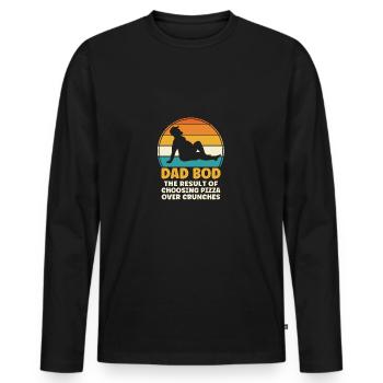 Dad Bod Daddy Fathers Day - Men's Premium Organic Long Sleeve Shirt - black - Front - Nico (187cm)