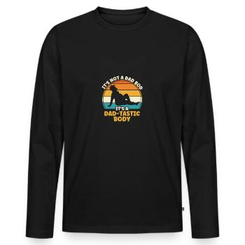 Dad Bod Vatertag Papa Bierbauch - Männer Premium Bio Langarmshirt - Schwarz - Vorne - Nico (187cm)