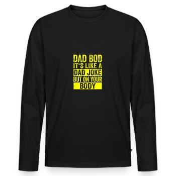 Dad Bod Vatertag Papa Bierbauch - Männer Premium Bio Langarmshirt - Schwarz - Vorne - Nico (187cm)