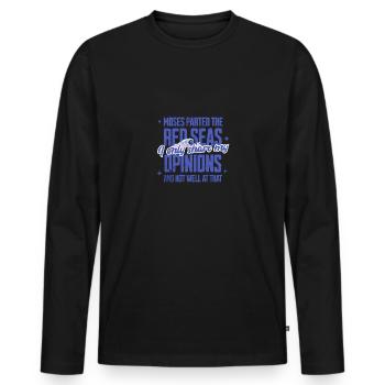 Moïse a séparé la mer Rouge Chrétien drôle - T-shirt manches longues Premium bio Homme - noir - Devant - Nico (187cm)