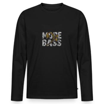 More Bass Please Bass Clef for Bass Guitarists - Men's Premium Organic Long Sleeve Shirt - black - Front - Nico (187cm)
