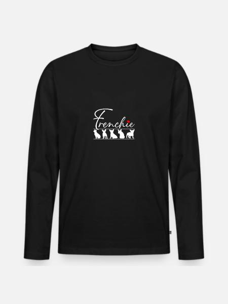 Frenchie French Bulldog Silhouettes - Men's Premium Organic Long Sleeve Shirt - black