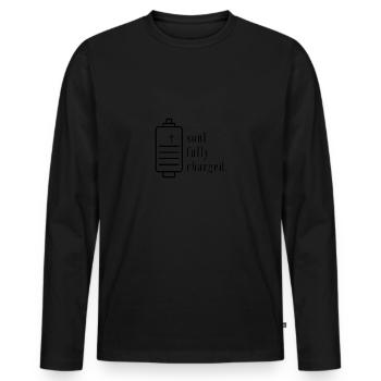 Soul Fully Charged Psalm 119 - Men's Premium Organic Long Sleeve Shirt - black - Front - Nico (187cm)