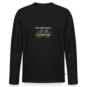 Old man grandpa on bike - Men's Premium Organic Long Sleeve Shirt - black - Front - Nico (187cm)