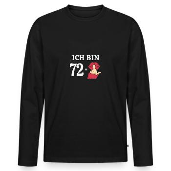 73 Jahre Geburtstagsspruch Runder Geburtstag 73. - Männer Premium Bio Langarmshirt - Schwarz - Vorne - Nico (187cm)