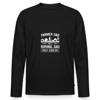 Père fermier Comme un père normal, seulement plus cool - T-shirt manches longues Premium bio Homme - noir - Devant - Nico (187cm)