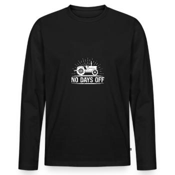 Keine freien Tage - Männer Premium Bio Langarmshirt - Schwarz - Vorne - Nico (187cm)