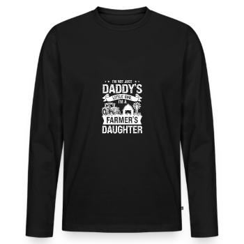 Ich bin nicht nur Daddys kleines Mädchen, ich bin - Männer Premium Bio Langarmshirt - Schwarz - Vorne - Nico (187cm)