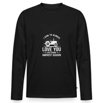 Je jure de t’aimer toujours, même dans le reste du monde. - T-shirt manches longues Premium bio Homme - noir - Devant - Nico (187cm)