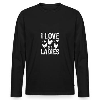 J’aime les dames - T-shirt manches longues Premium bio Homme - noir - Devant - Nico (187cm)