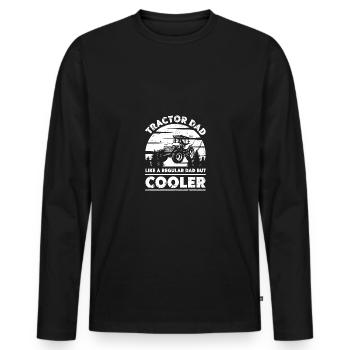 Tractor Dad Wie ein normaler Vater, nur cooler - - Männer Premium Bio Langarmshirt - Schwarz - Vorne - Nico (187cm)