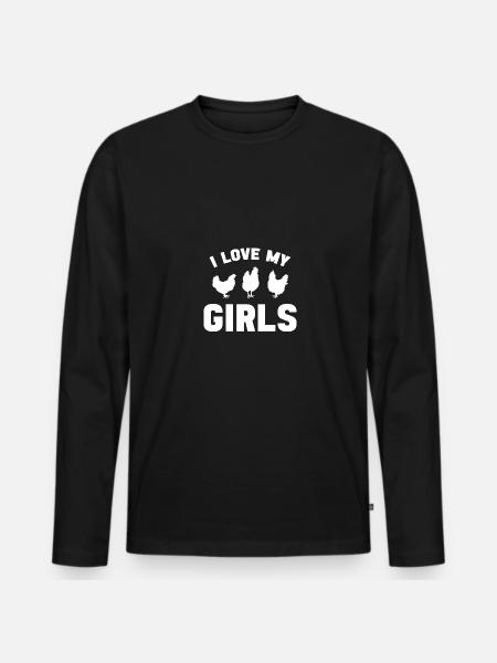 J’aime mes filles - - T-shirt manches longues Premium bio Homme - noir