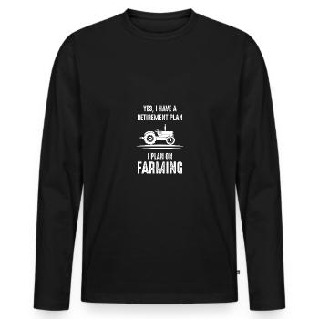 Ja, ich habe eine Altersvorsorge, die ich bewirtsc - Männer Premium Bio Langarmshirt - Schwarz - Vorne - Nico (187cm)