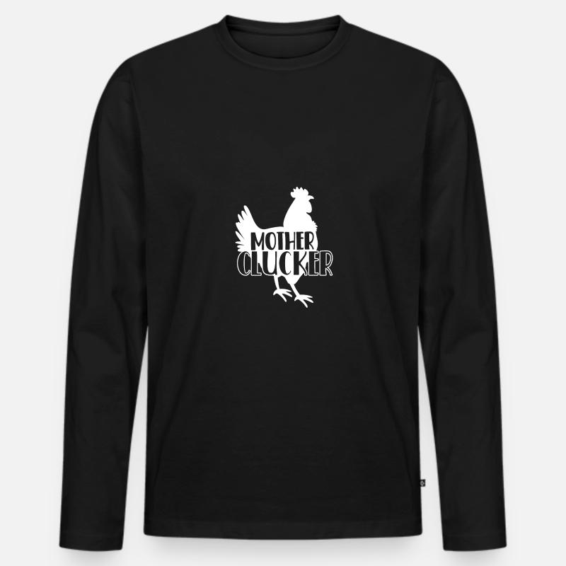Mutter Glucke - - Männer Premium Bio Langarmshirt - Schwarz