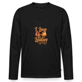 J’aime mes dames 3 - - T-shirt manches longues Premium bio Homme - noir - Devant - Nico (187cm)