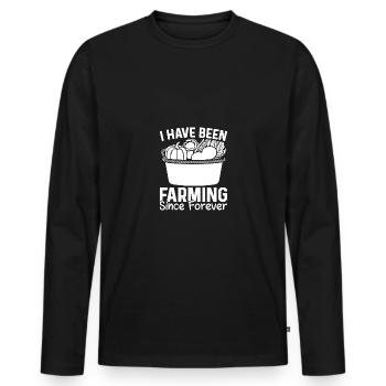 I've always been farming - - Men's Premium Organic Long Sleeve Shirt - black - Front - Nico (187cm)