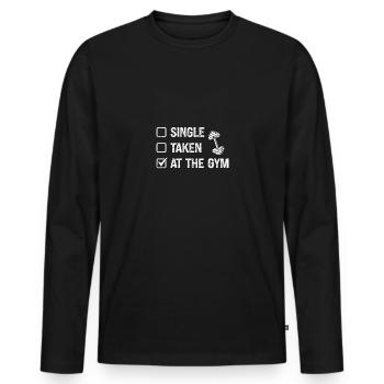 Single pris au gymnase - - T-shirt manches longues Premium bio Homme - noir - Devant - Nico (187cm)