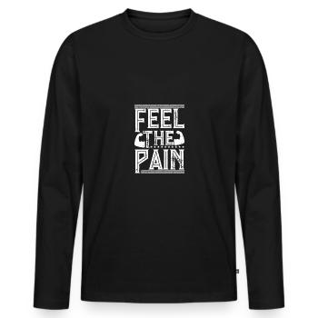 Ressentez la douleur - - T-shirt manches longues Premium bio Homme - noir - Devant - Nico (187cm)