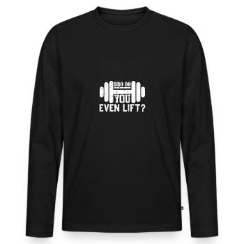 Bro Do You Even Lift 1 - - T-shirt manches longues Premium bio Homme - noir - Devant - Nico (187cm)