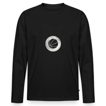 Full Moon - Basketball - - Men's Premium Organic Long Sleeve Shirt - black - Front - Nico (187cm)