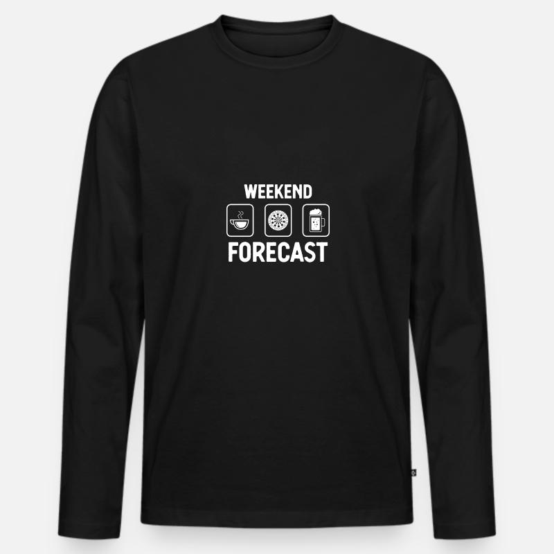 Wochenendvorhersage - Dartscheibe - - Männer Premium Bio Langarmshirt - Schwarz