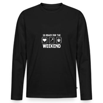 So Ready for the Weekend - Dog's Paw - Darts - - Men's Premium Organic Long Sleeve Shirt - black - Front - Nico (187cm)