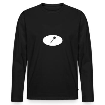 Demi-cercle - fléchette - - T-shirt manches longues Premium bio Homme - noir - Devant - Nico (187cm)