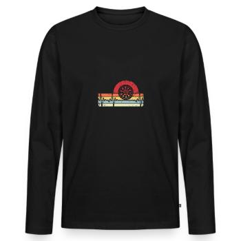 Lignes rétro - Heartbeat - Dartboard - - T-shirt manches longues Premium bio Homme - noir - Devant - Nico (187cm)