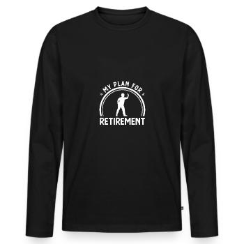 Mein Plan für den Ruhestand - Dartspieler - - Männer Premium Bio Langarmshirt - Schwarz - Vorne - Nico (187cm)