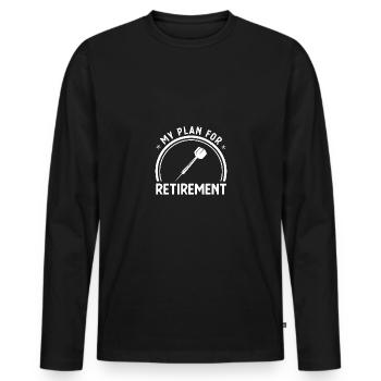 Mon plan de retraite - Fléchettes - - T-shirt manches longues Premium bio Homme - noir - Devant - Nico (187cm)