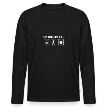 Mein fantastisches Leben - Hundepfote - Dartspiele - Männer Premium Bio Langarmshirt - Schwarz - Vorne - Nico (187cm)