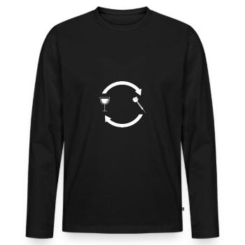 Laden von Pfeilen - Wein - Dart - - Männer Premium Bio Langarmshirt - Schwarz - Vorne - Nico (187cm)